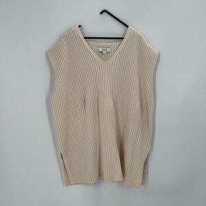 Cos Ribbed Knit Hooded Tank Top Wool Blend Sweater Vest